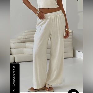 Princess Polly white linen pants